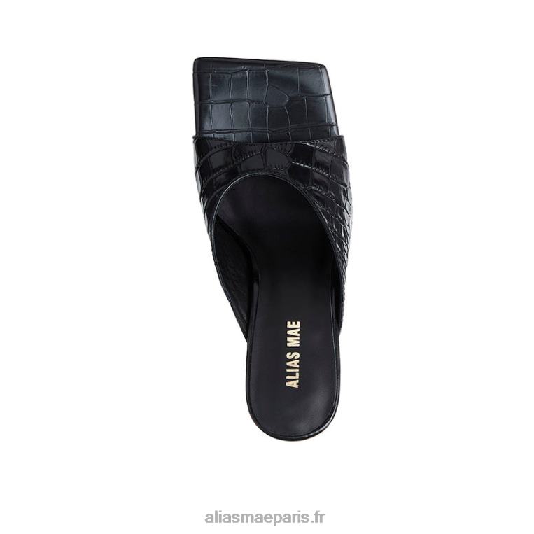 croco noir Flynn Alias Mae RRXNT138