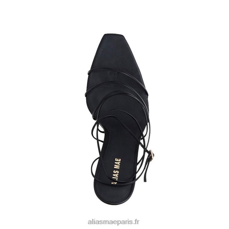 cuir de chevreau noir Isabelle Alias Mae RRXNT134