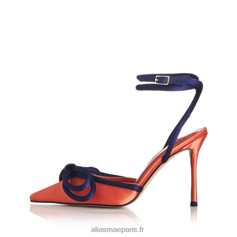 satin orange noeud papillon Alias Mae RRXNT70